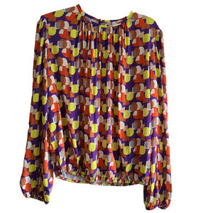 PARISIENNE ET ALORS Colorful Long Sleeve‎ Blouse Women's US 8/Medium  FR 38